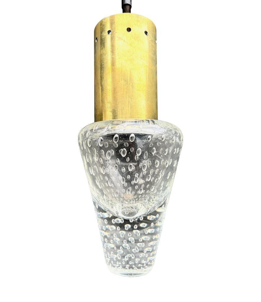 A rare 1950s Murano glass pendant light by Gino Sarfatti and Archimede Seguso For Sale 4