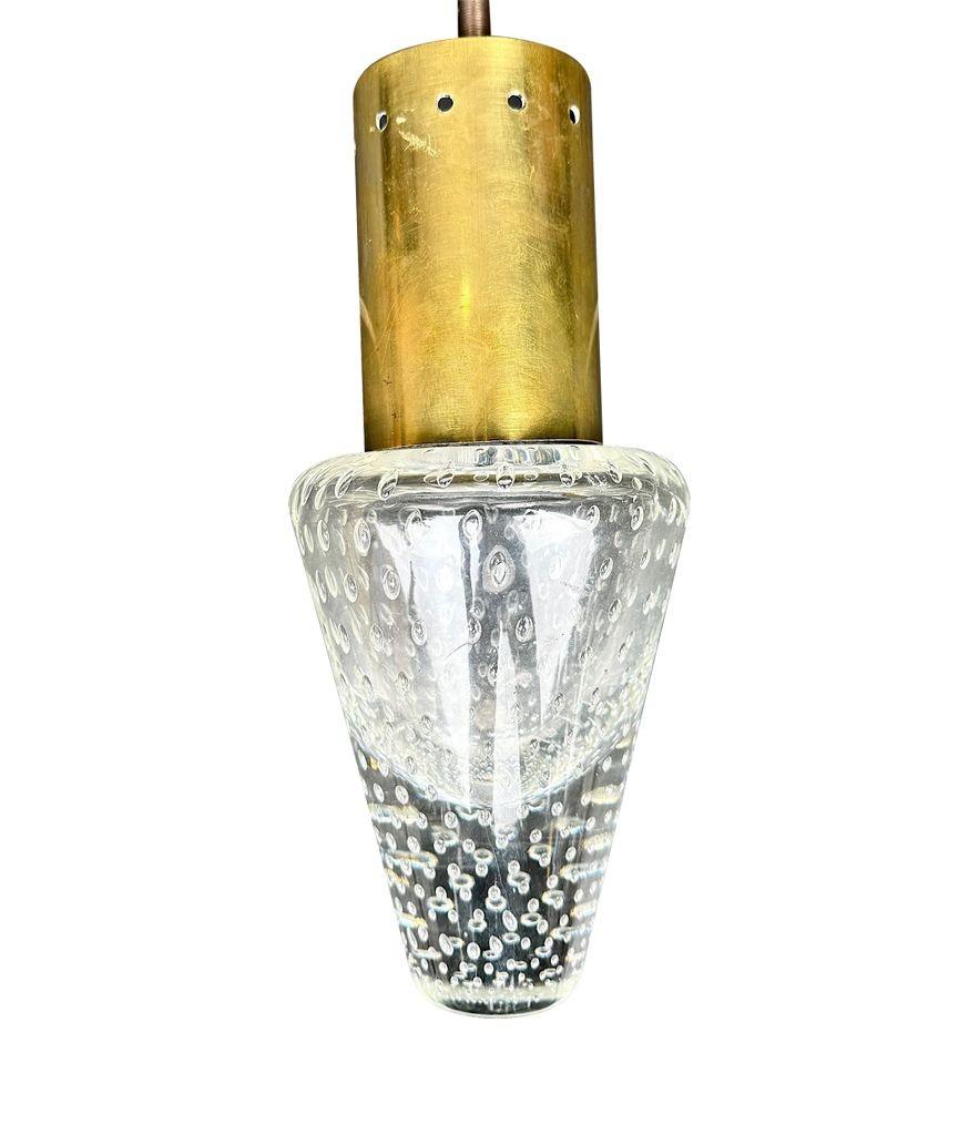 A rare 1950s Murano glass pendant light by Gino Sarfatti and Archimede Seguso For Sale 5