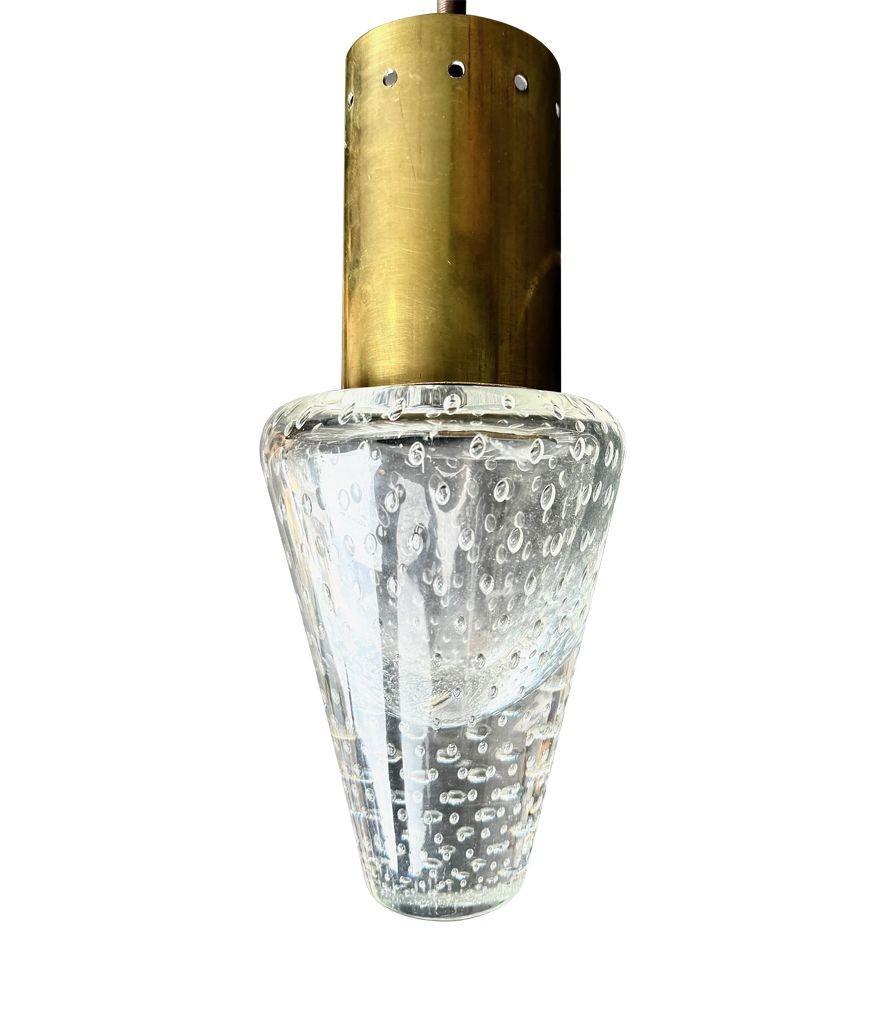 A rare 1950s Murano glass pendant light by Gino Sarfatti and Archimede Seguso For Sale 6