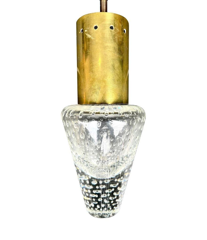A rare 1950s Murano glass pendant light by Gino Sarfatti and Archimede Seguso For Sale 7