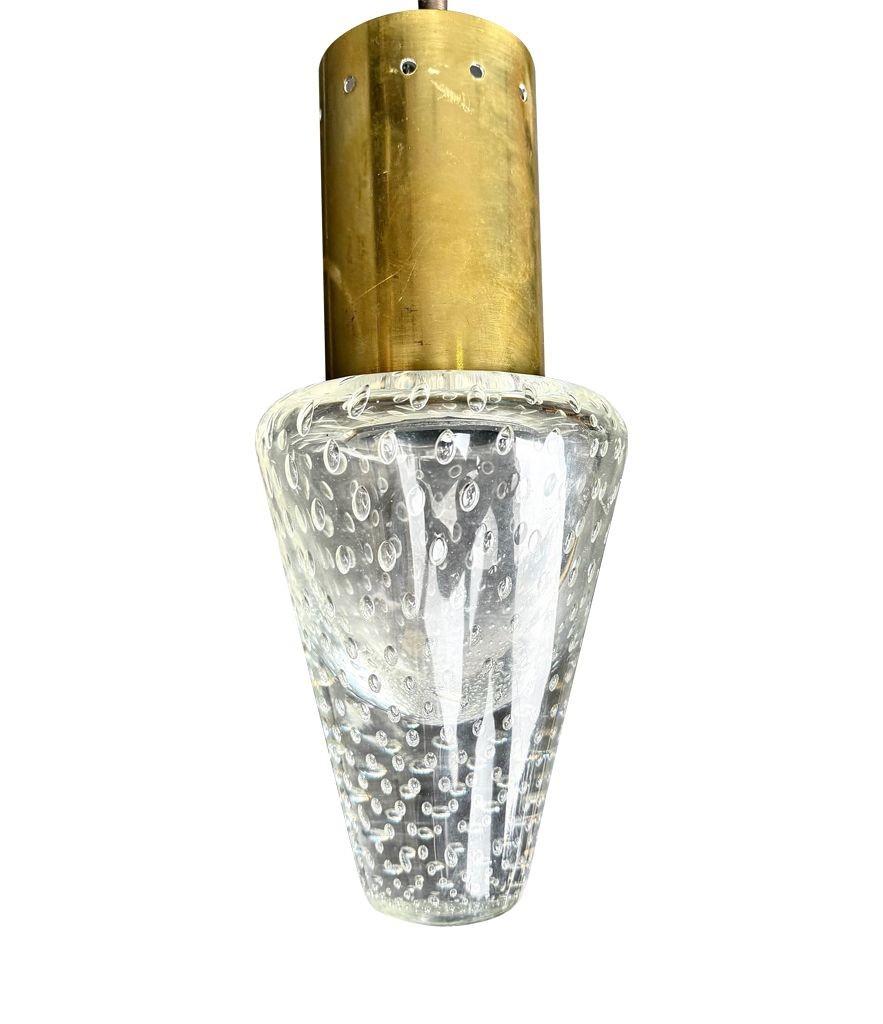 Italian A rare 1950s Murano glass pendant light by Gino Sarfatti and Archimede Seguso For Sale