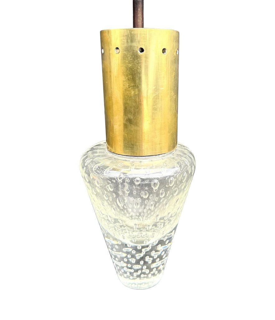 A rare 1950s Murano glass pendant light by Gino Sarfatti and Archimede Seguso In Good Condition For Sale In London, GB