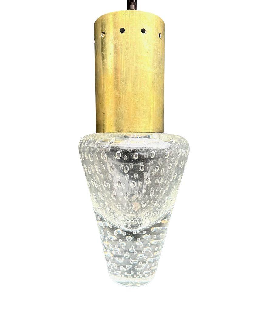 Mid-20th Century A rare 1950s Murano glass pendant light by Gino Sarfatti and Archimede Seguso For Sale