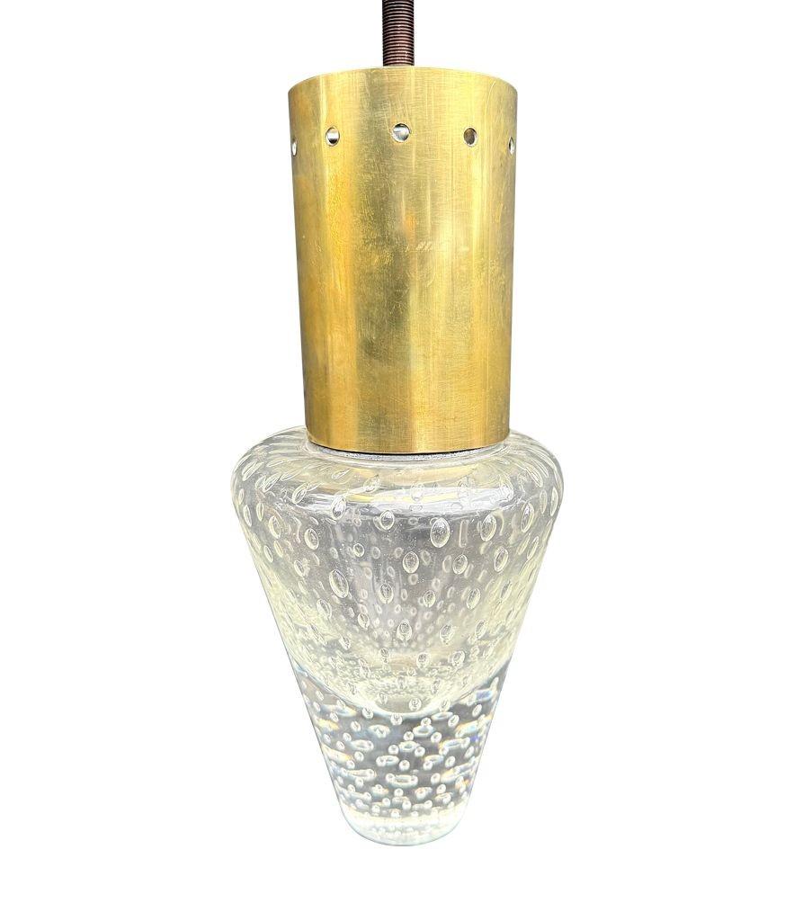 A rare 1950s Murano glass pendant light by Gino Sarfatti and Archimede Seguso For Sale 1