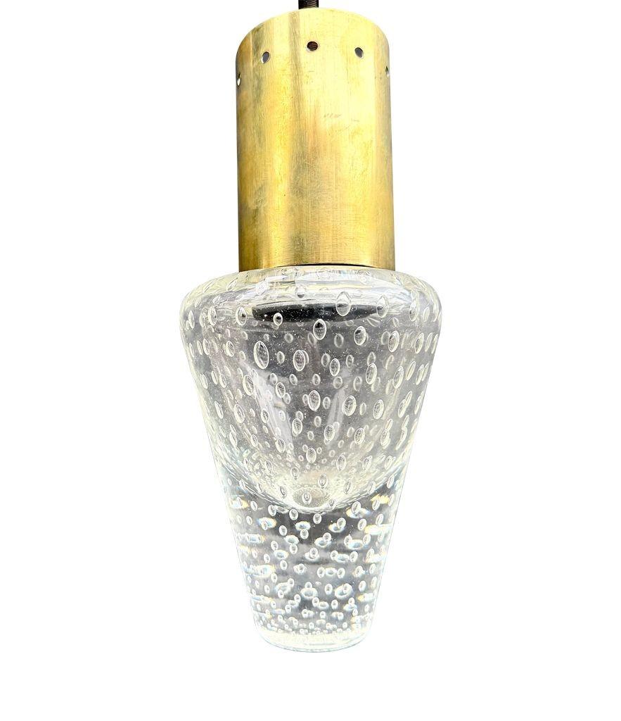 A rare 1950s Murano glass pendant light by Gino Sarfatti and Archimede Seguso For Sale 2