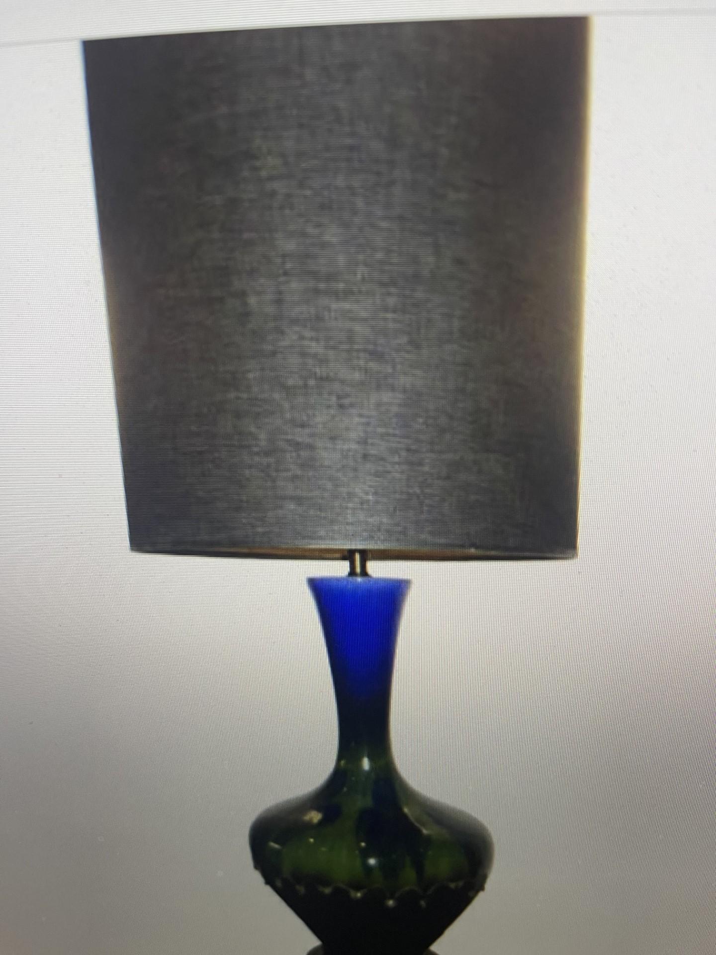 Late 20th Century A  Rare 1970s Studio Graphite & Ceramic Tall Table Lamp For Sale