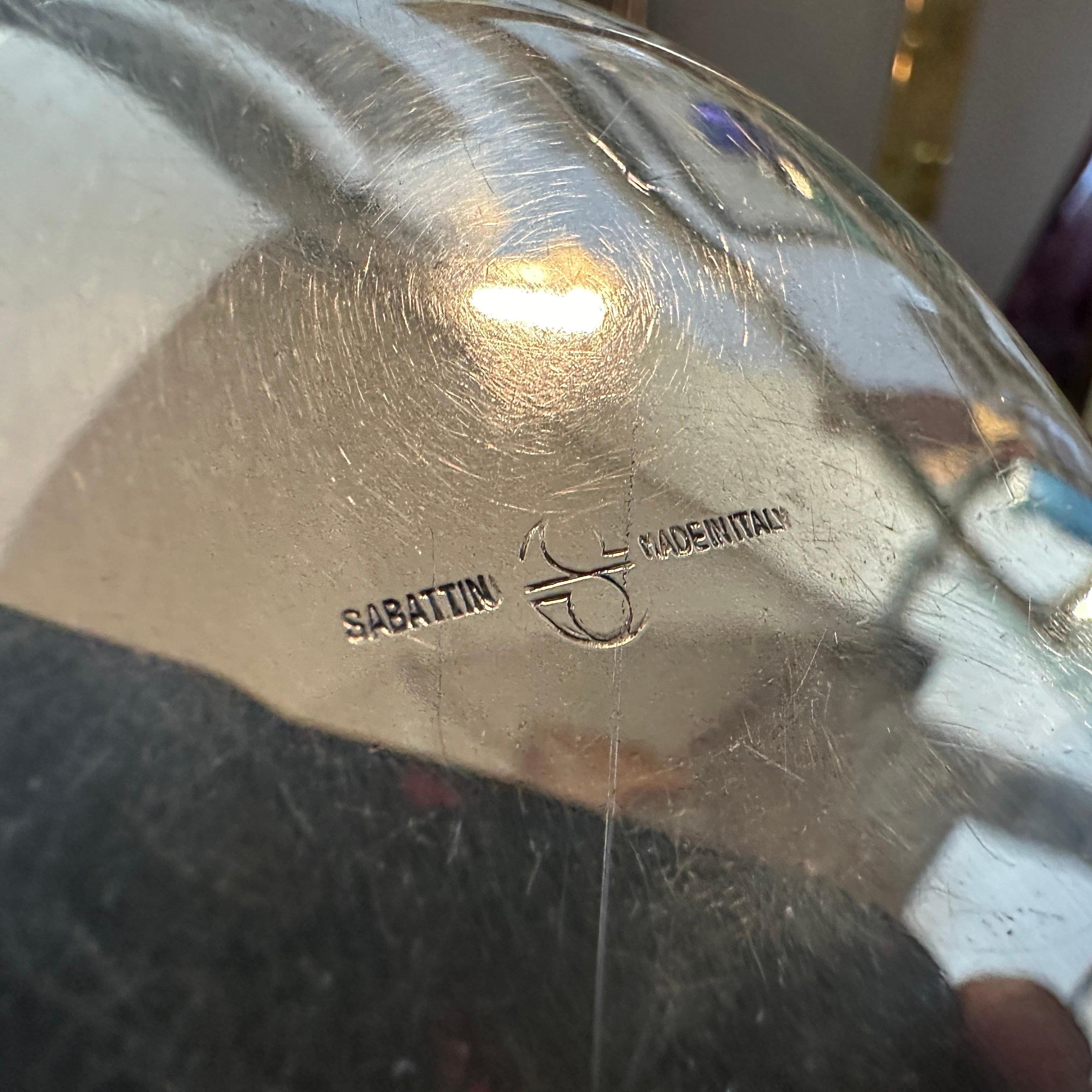 Italian A Rare 1980s Minimalist Silver Plated Round Design Vase by Lino Sabattini For Sale