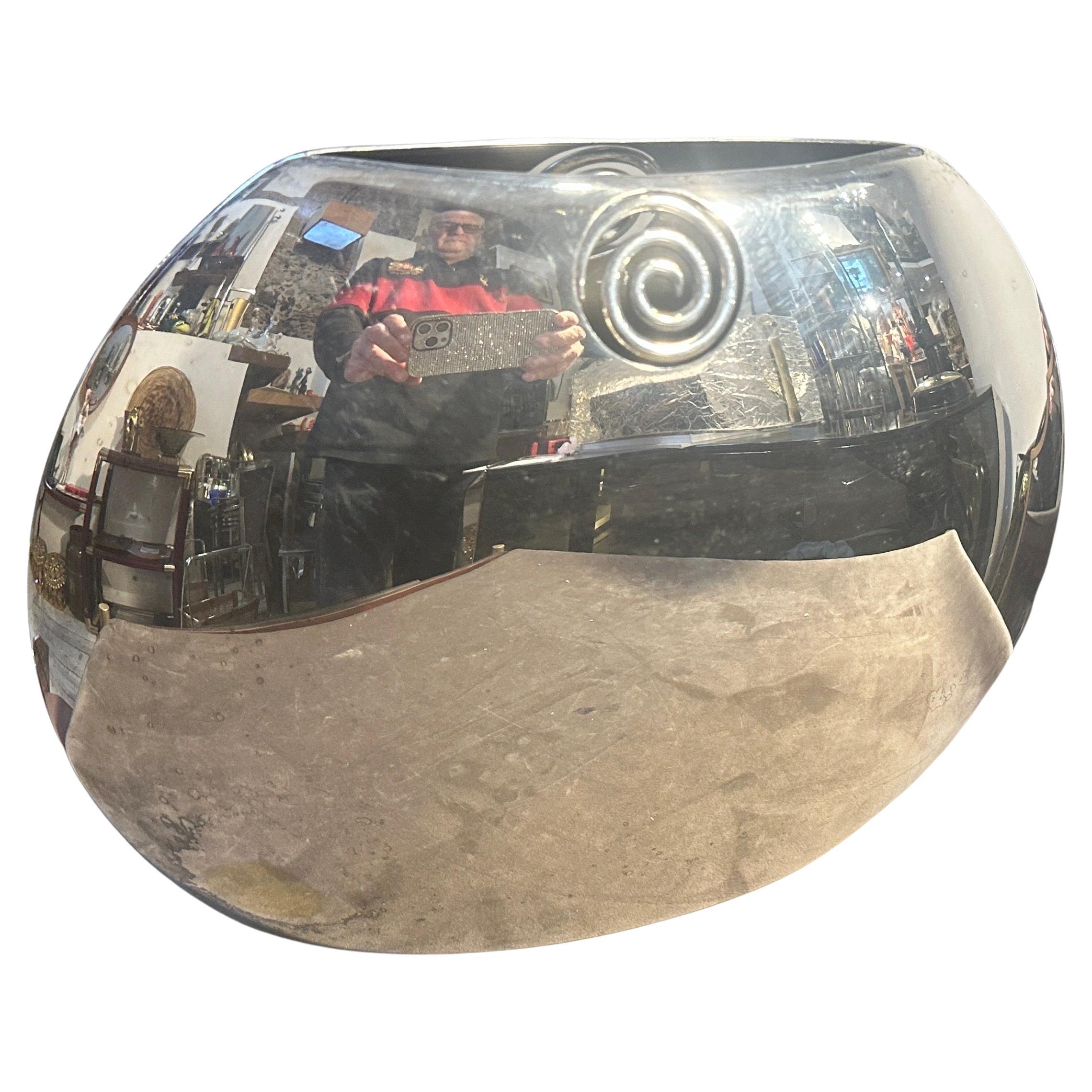 Un raro vaso minimalista degli anni '80 placcato in argento di Lino Sabattini