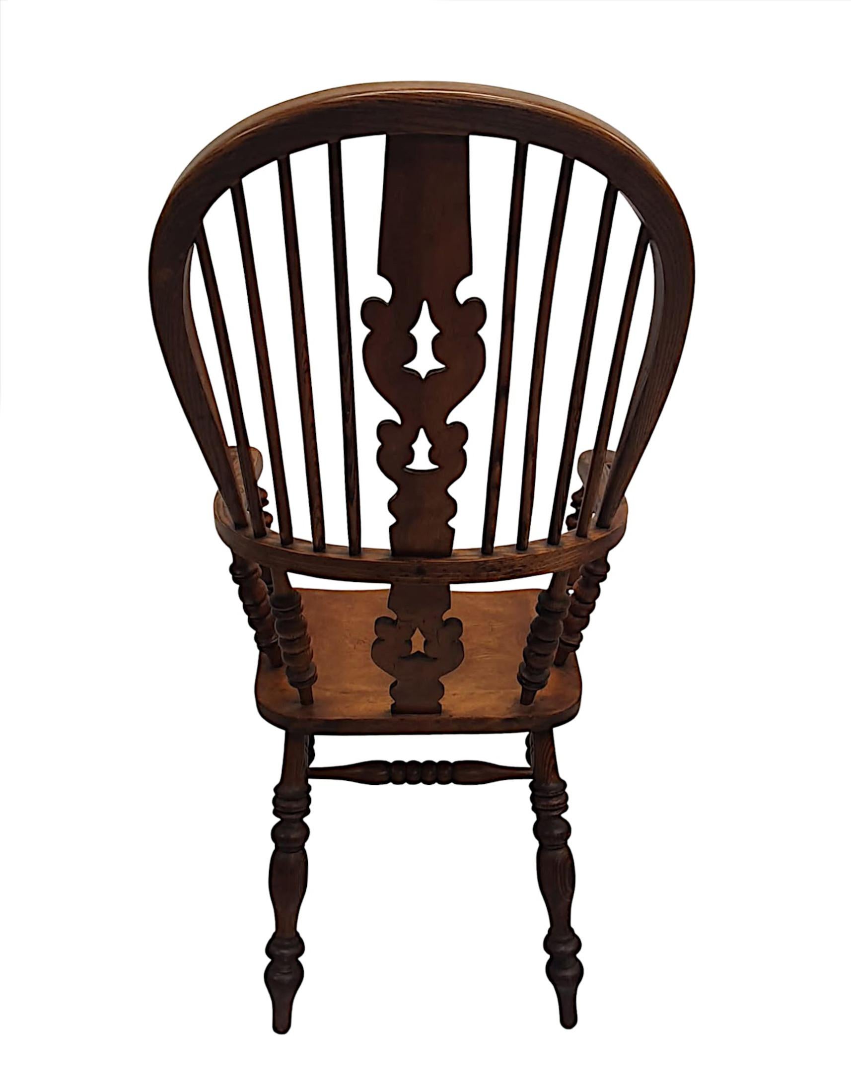 Seltener Broad Arm Windsor-Sessel aus dem 19. Jahrhundert (Asche) im Angebot