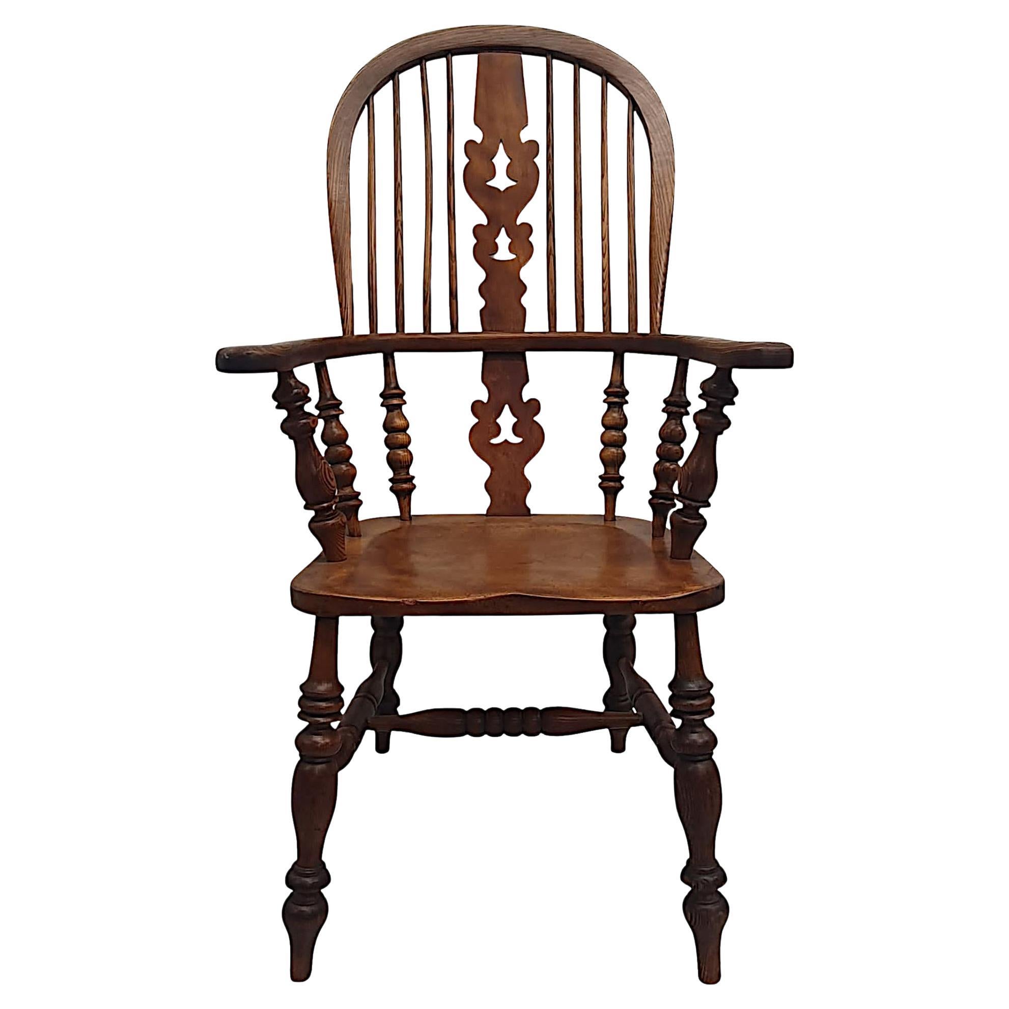 Seltener Broad Arm Windsor-Sessel aus dem 19. Jahrhundert