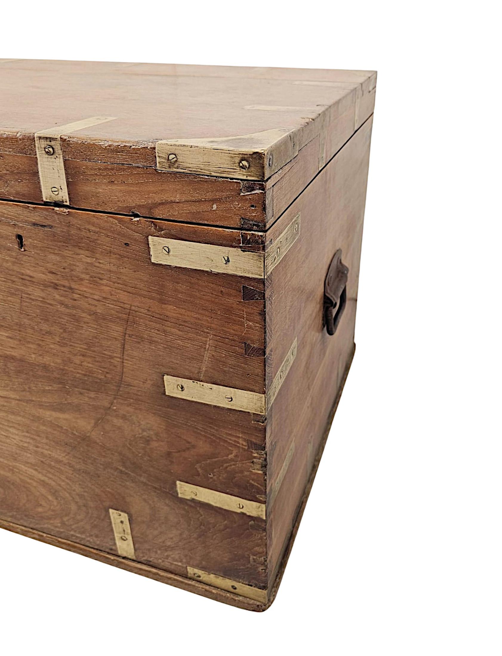 A Rare 19th Century Camphor Wood Brass Bound Trunk In Good Condition For Sale In Dublin, IE
