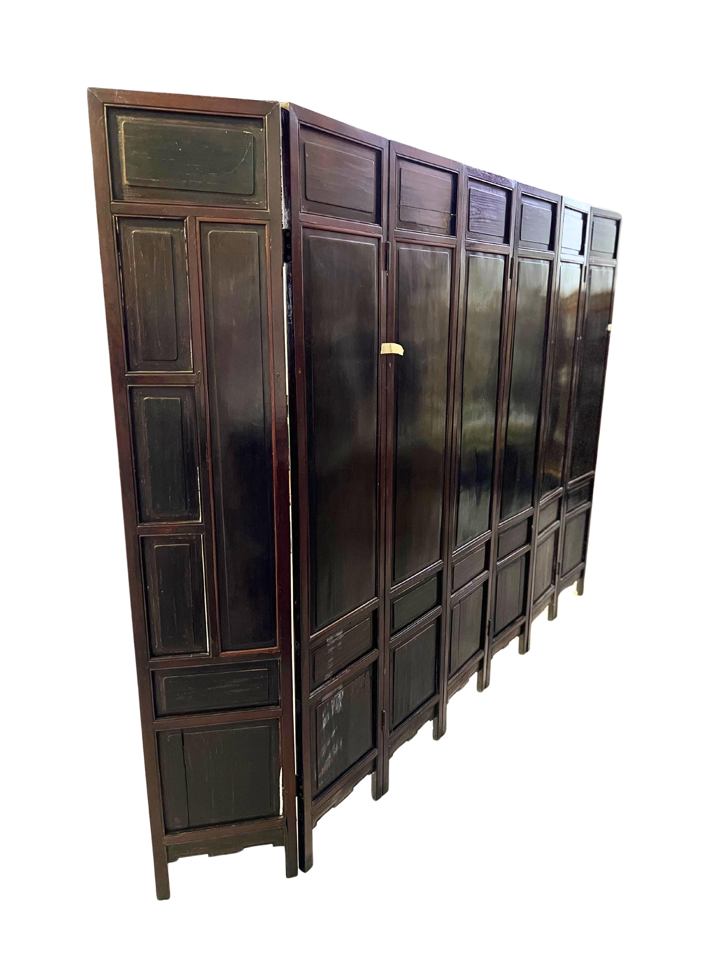 A 19th Century Chinese Silk Embroidery & Hardwood Floor Screen For Sale 6