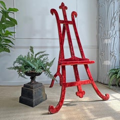 A Rare 19th Century French Gothic Revival Velvet Wrapped Studio Easel