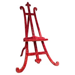A Rare 19th Century French Gothic Revival Velvet Wrapped Studio Easel