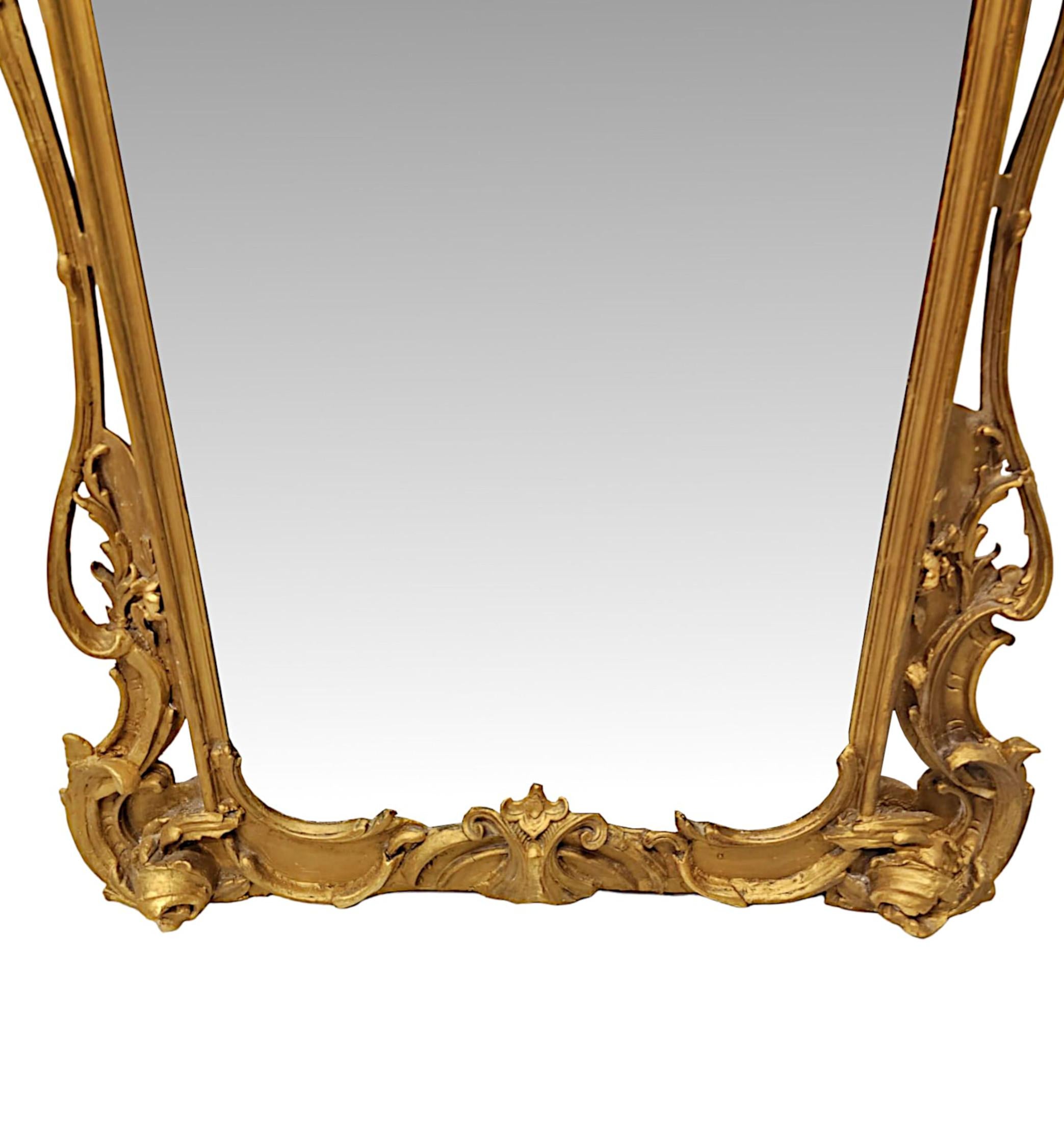 English A Rare 19th Century Giltwood Pier or Hall or Dressing Mirror For Sale