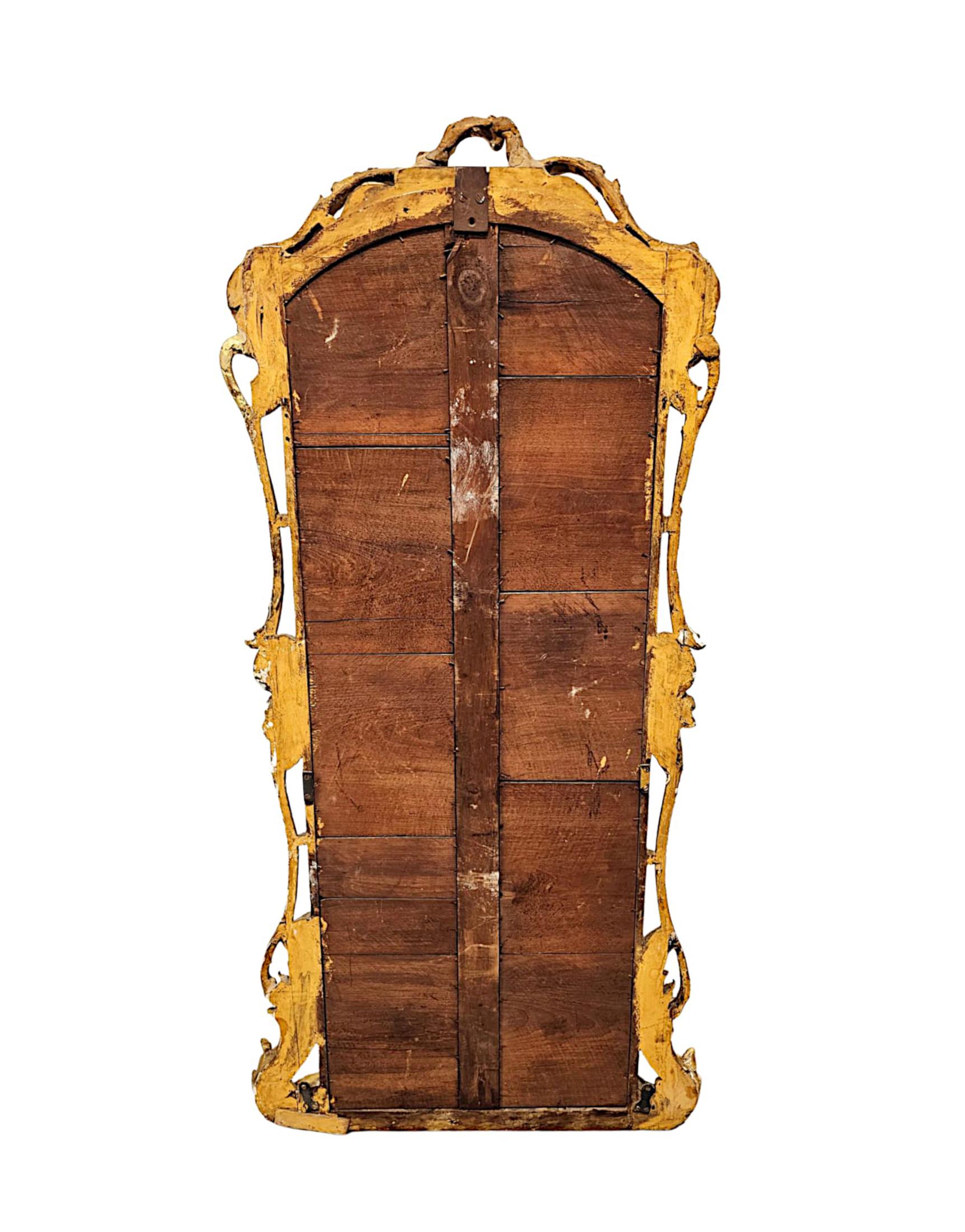 A Rare 19th Century Giltwood Pier or Hall or Dressing Mirror In Good Condition For Sale In Dublin, IE