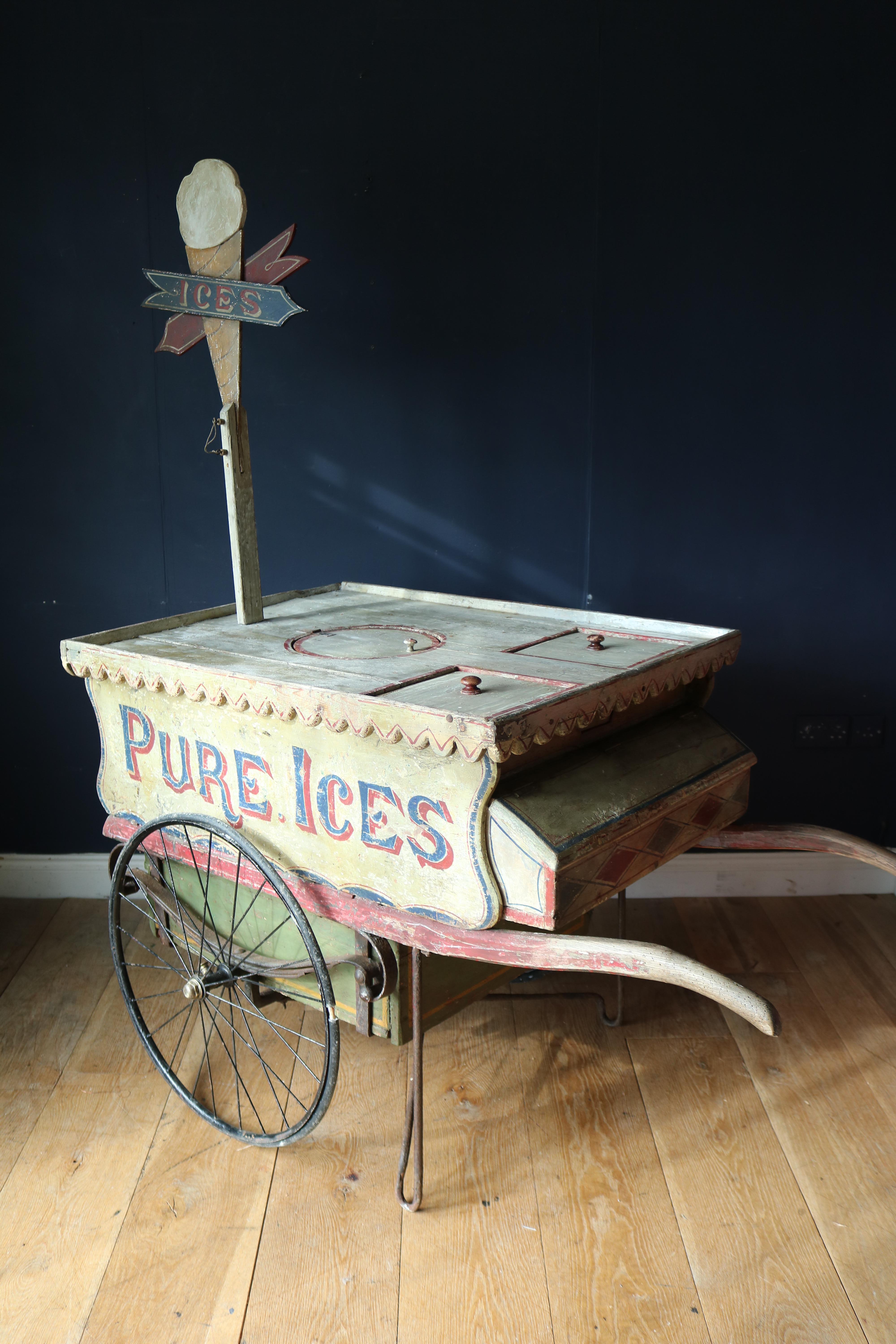 Rare 19th Century Ice Cream Cart 6