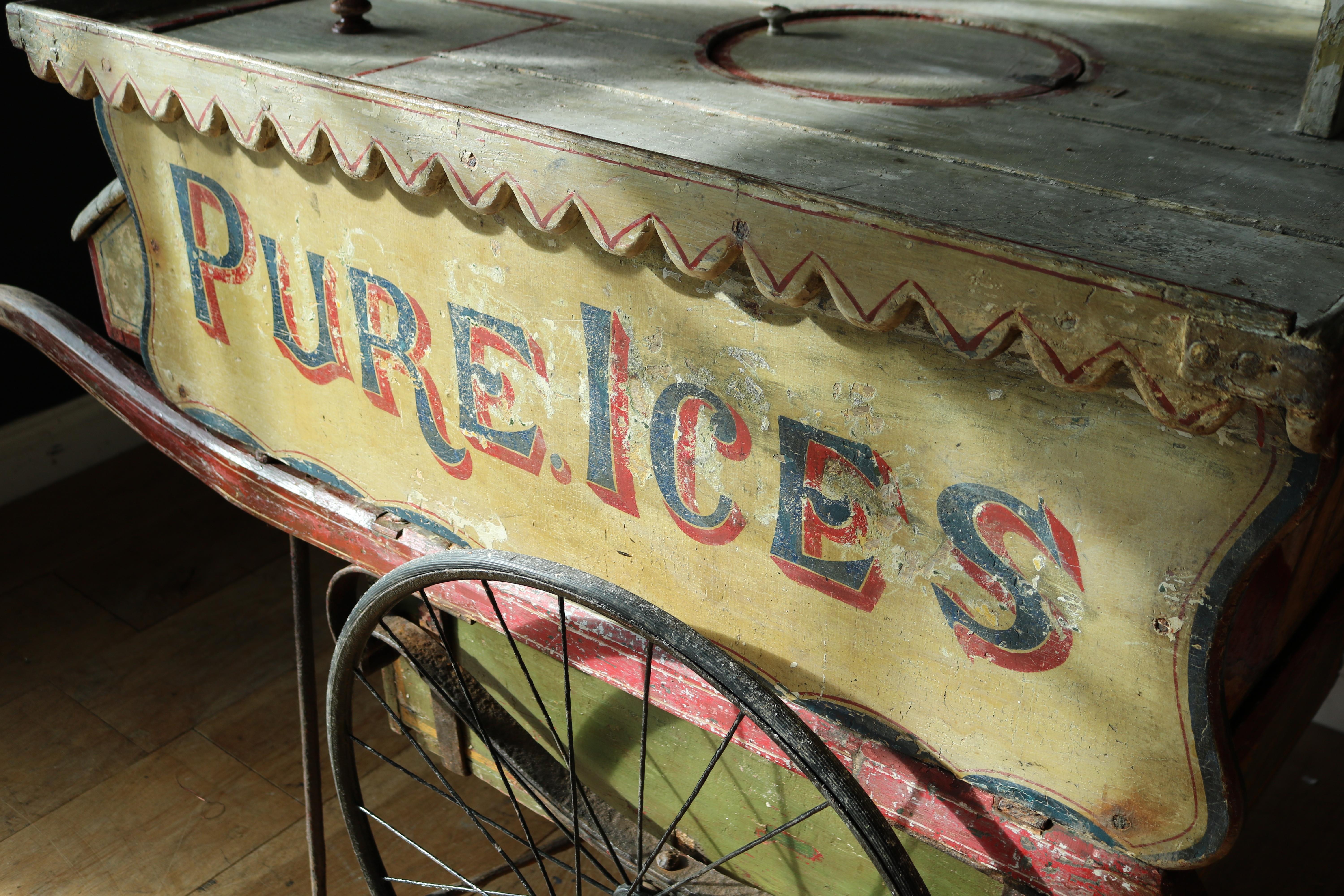 Rare 19th Century Ice Cream Cart 8
