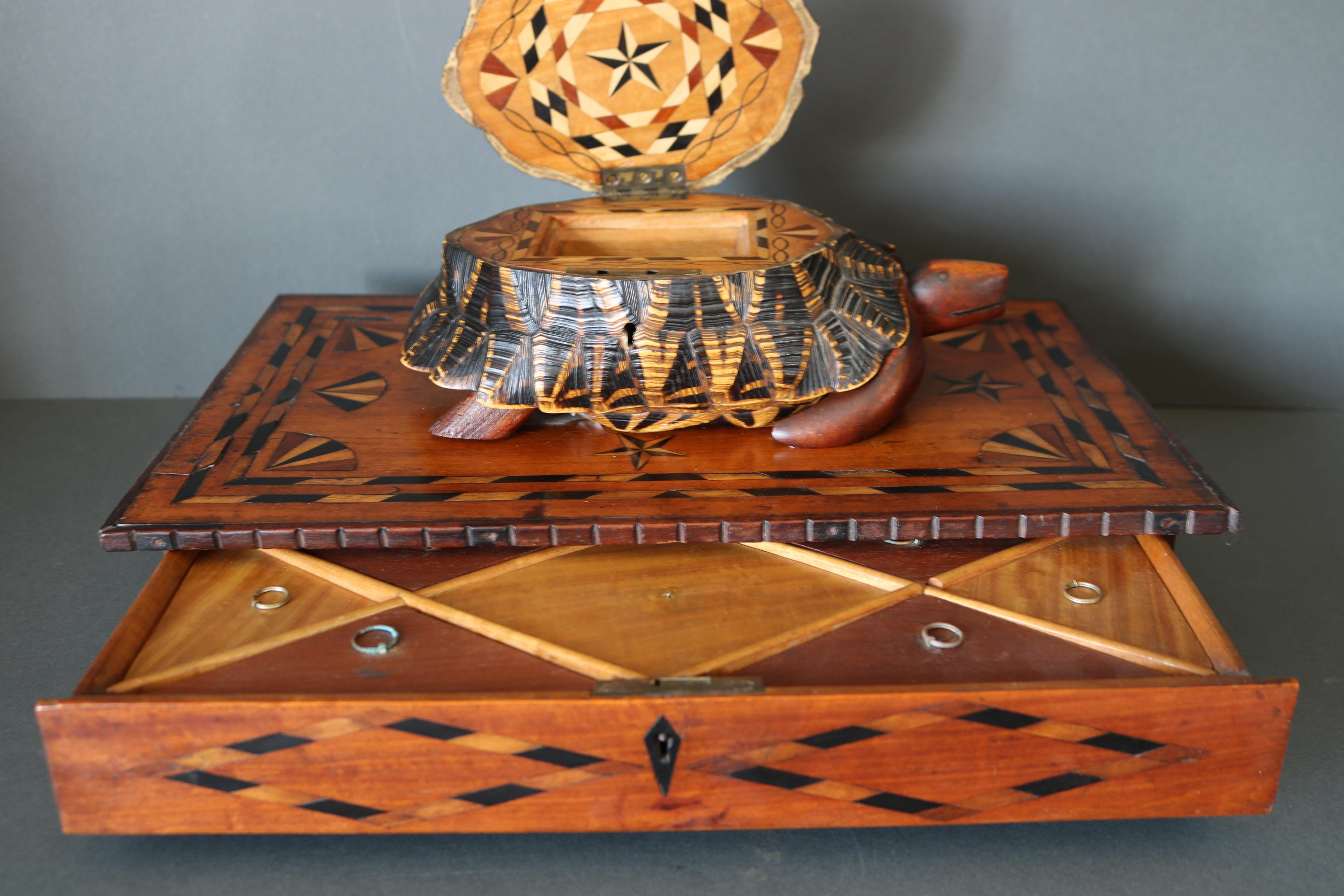 Anglo-Indian Rare 19th Century Inlaid Ceylonese Tortoise Box