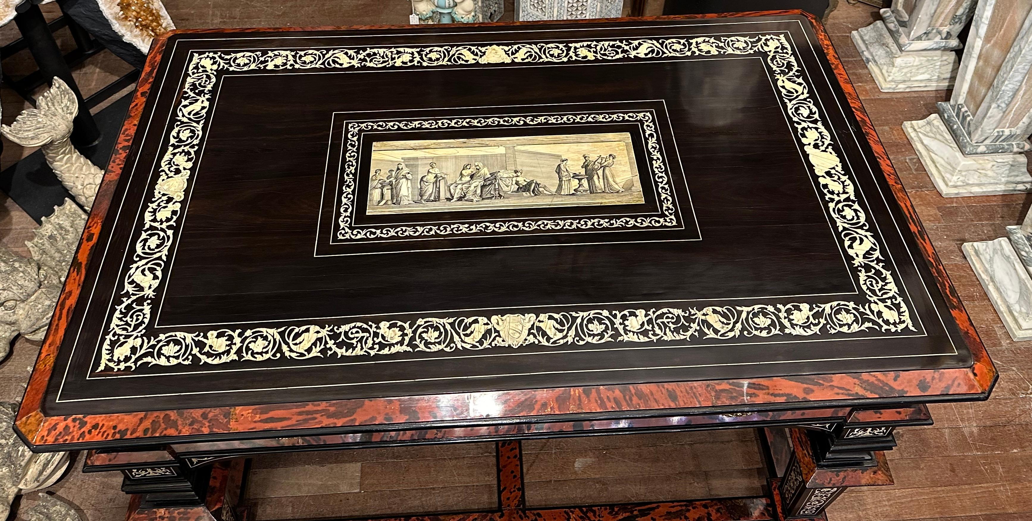 A Rare 19th Century Inlaid Table by Ferdinando Pogliani For Sale 7