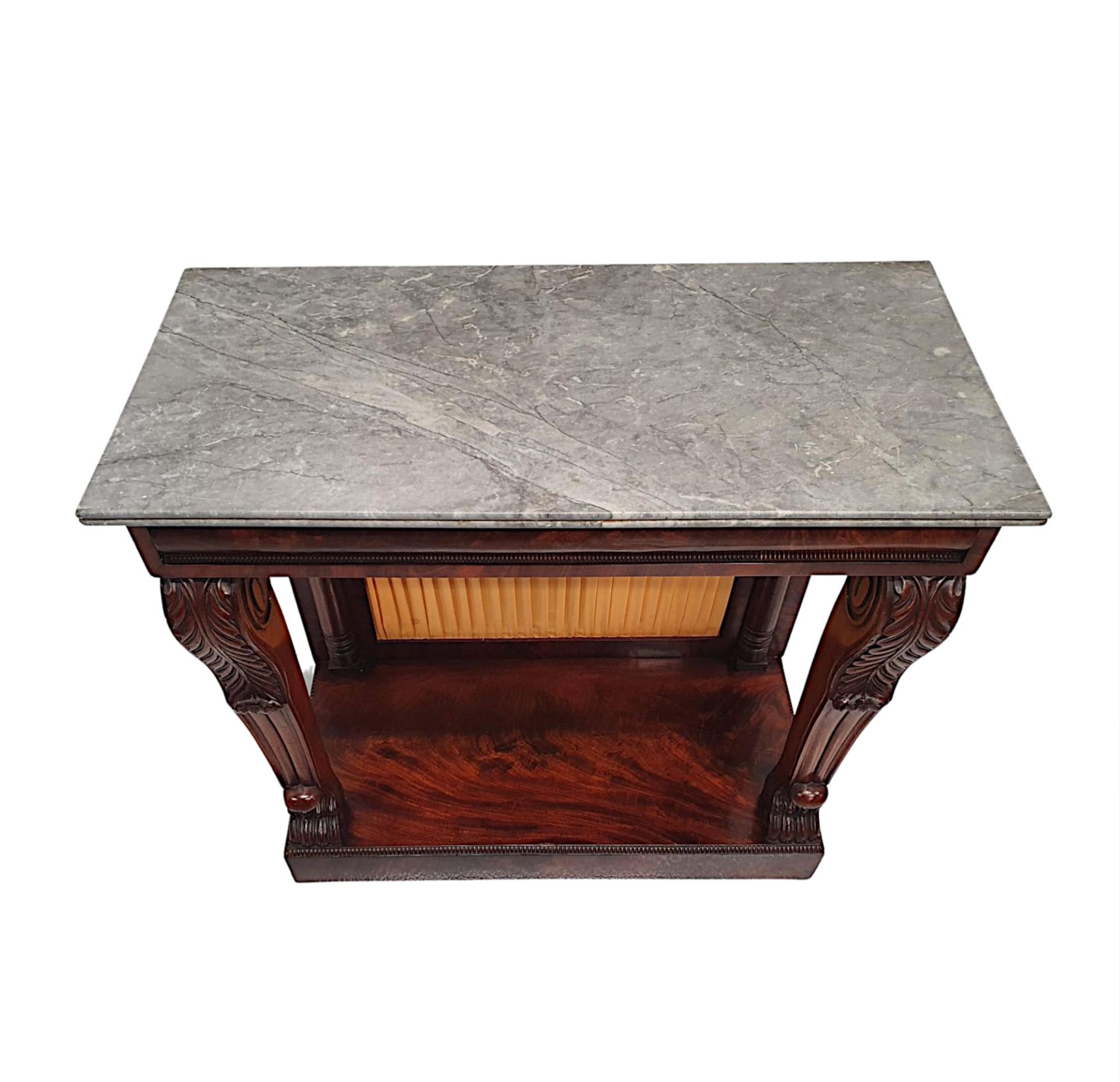XIXe siècle Rare table console du 19ème siècle à plateau en marbre  en vente