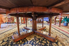 A rare 19thc early Victorian mahogany  "Jupe" circular extending dining table