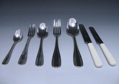 Rare 1st Standard French Art Deco Flatware Service, circa 1925