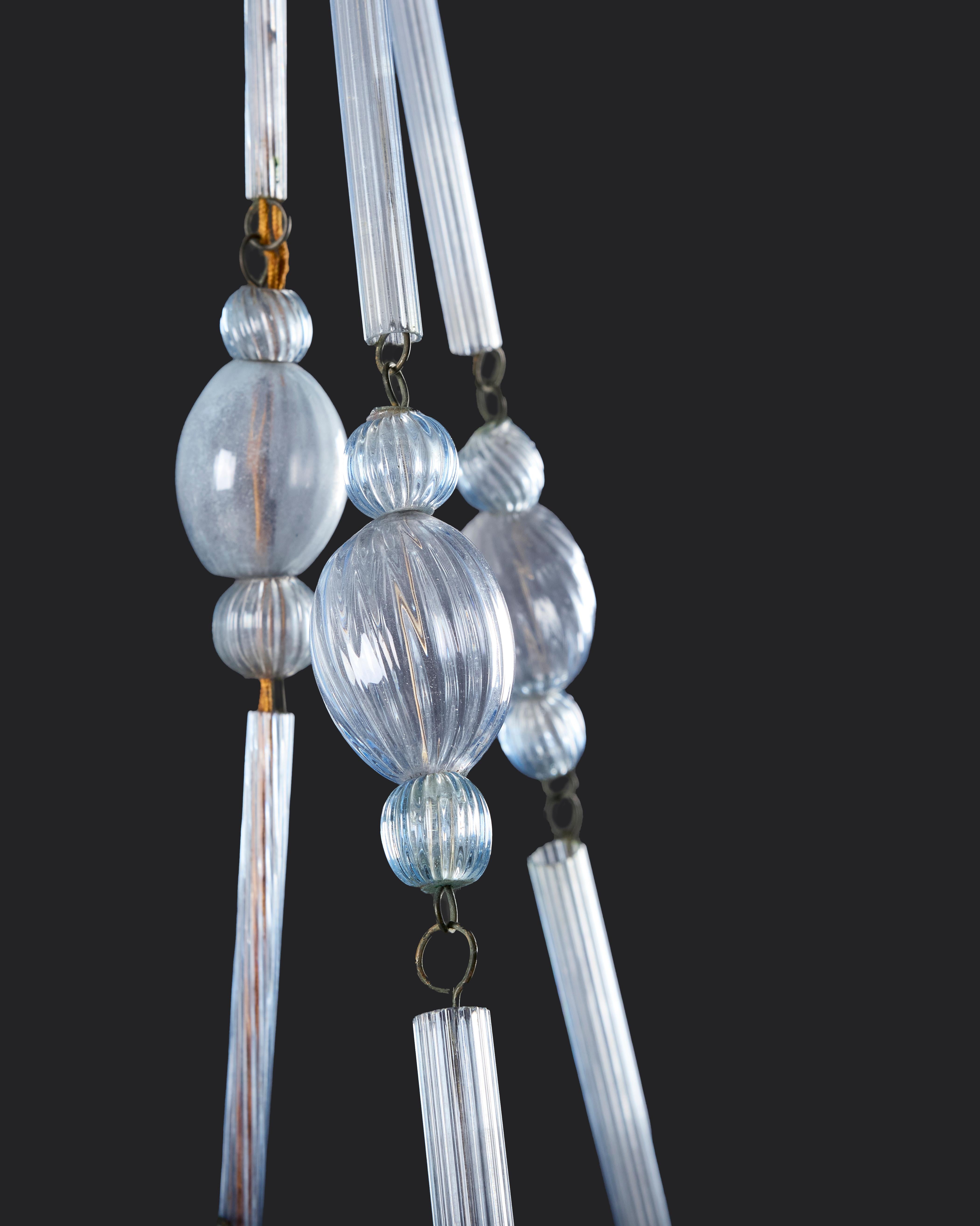 A Rare 20th Century Blue Murano Glass Dish Light by Vittorio Zecchin 1