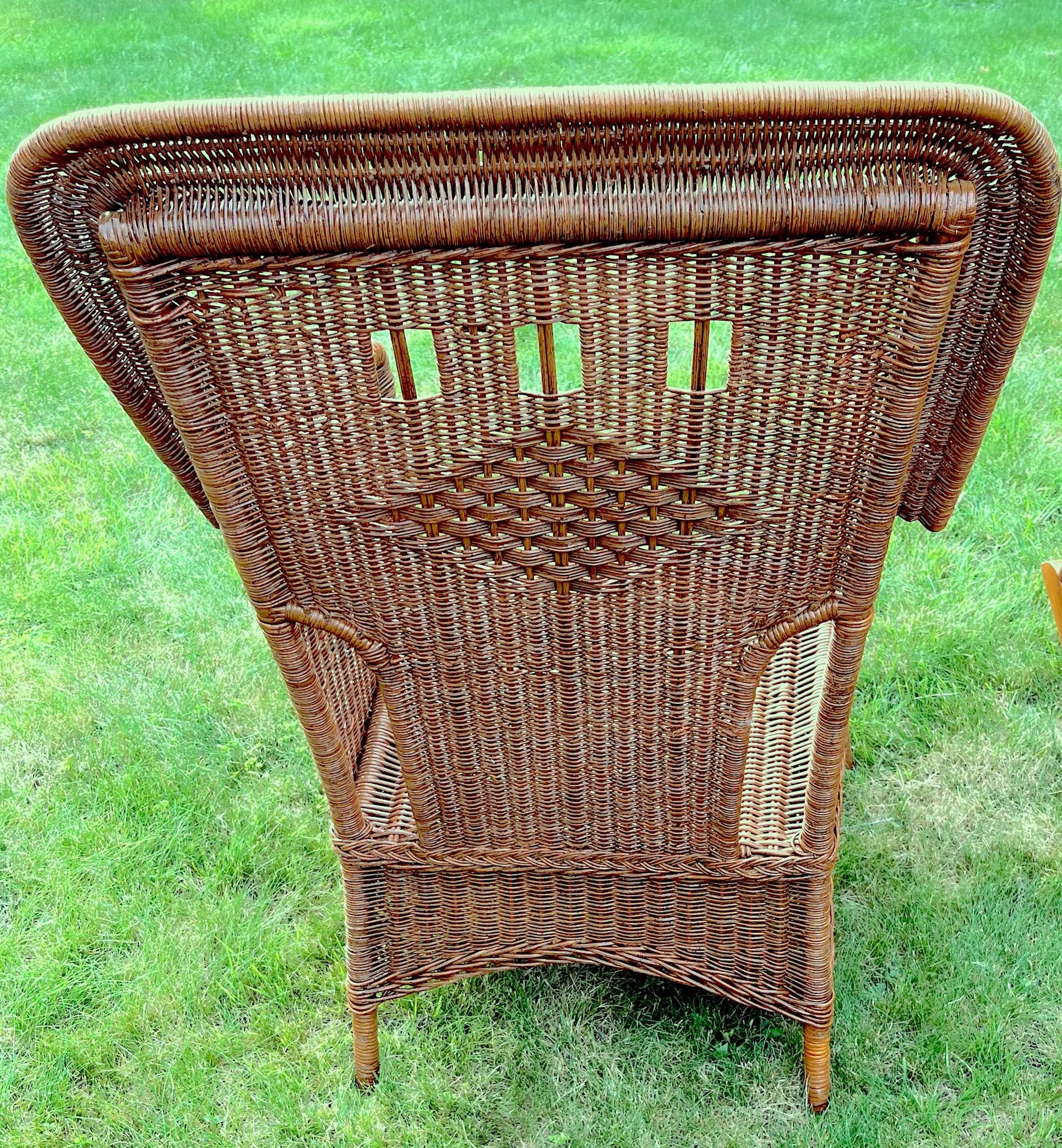 Rare ensemble de 5 pièces de mobilier de bibliothèque et de véranda en osier de style Arts and Crafts en vente 2