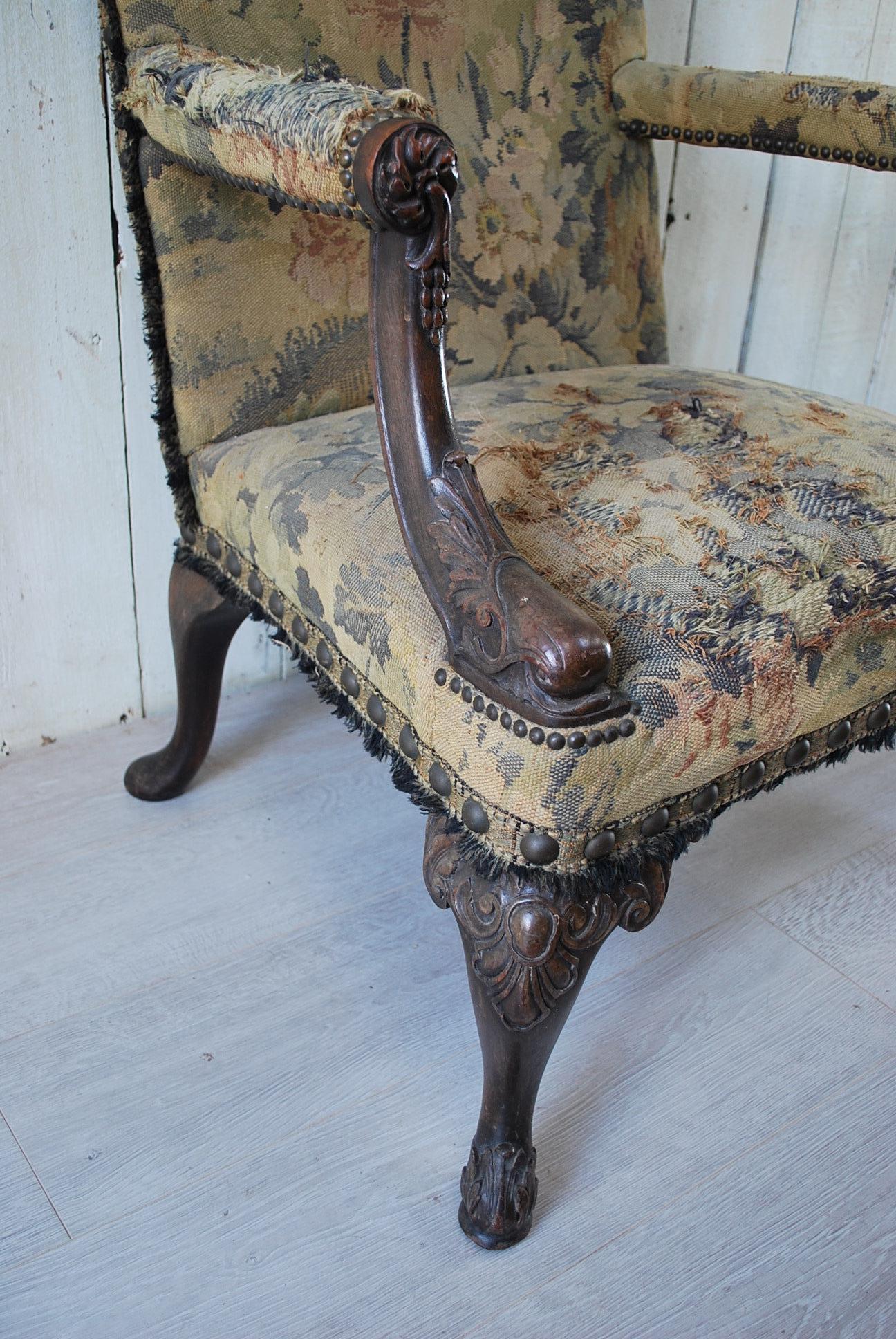 Chippendale Rare American Gainsborough Chair For Sale