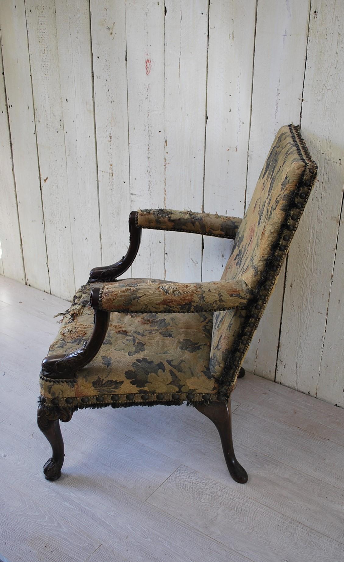 Rare American Gainsborough Chair In Fair Condition For Sale In Winchcombe, Gloucesteshire