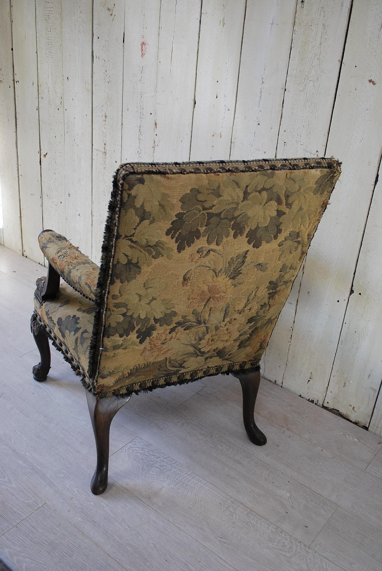 19th Century Rare American Gainsborough Chair For Sale