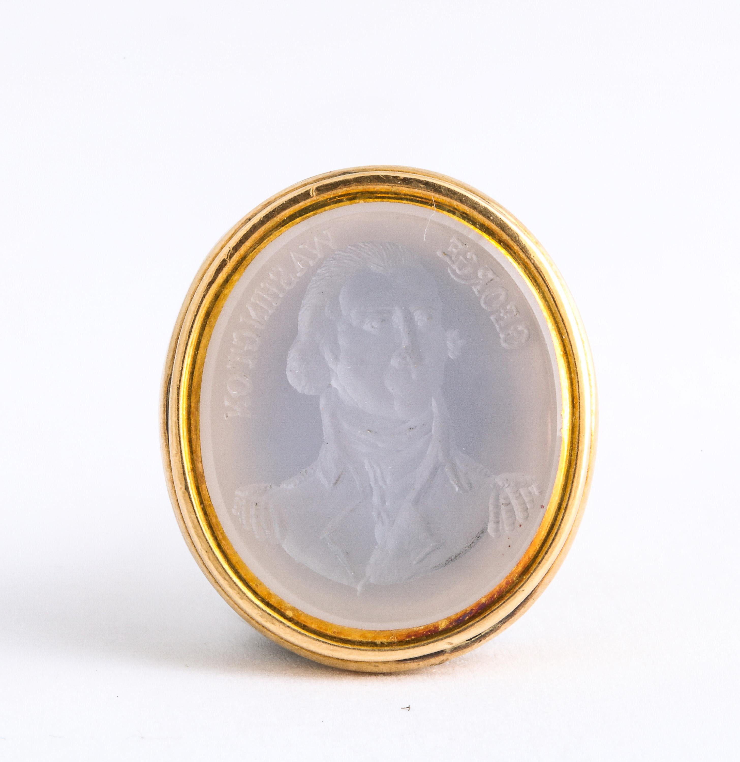 Rare American Gold Intaglio Seal of George Washington, Early 19th Century For Sale 7