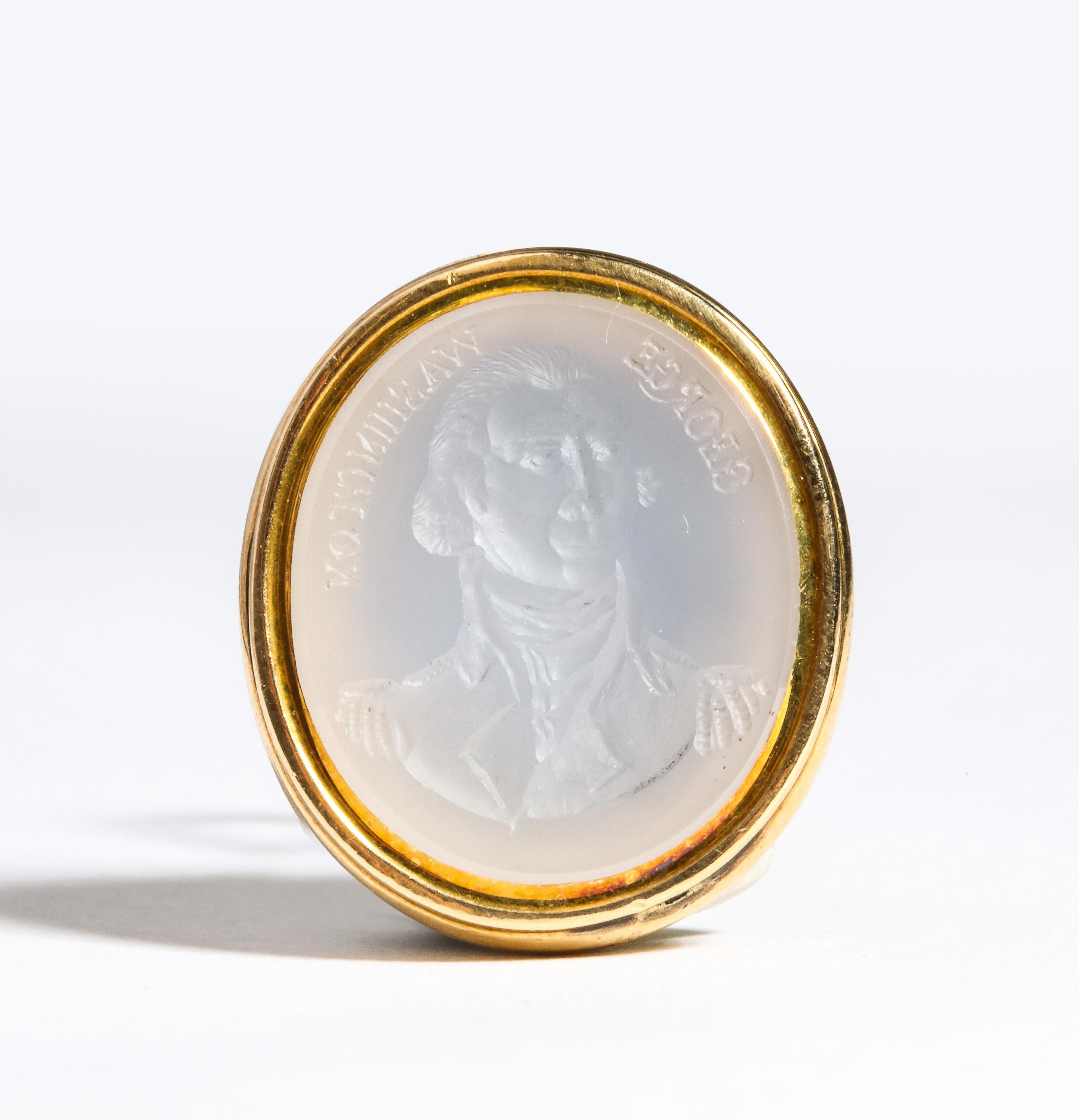 Seltenes amerikanisches Gold-Intaglio-Siegel des George Washington aus dem frühen 19. Jahrhundert (Amerikanische Klassik) im Angebot
