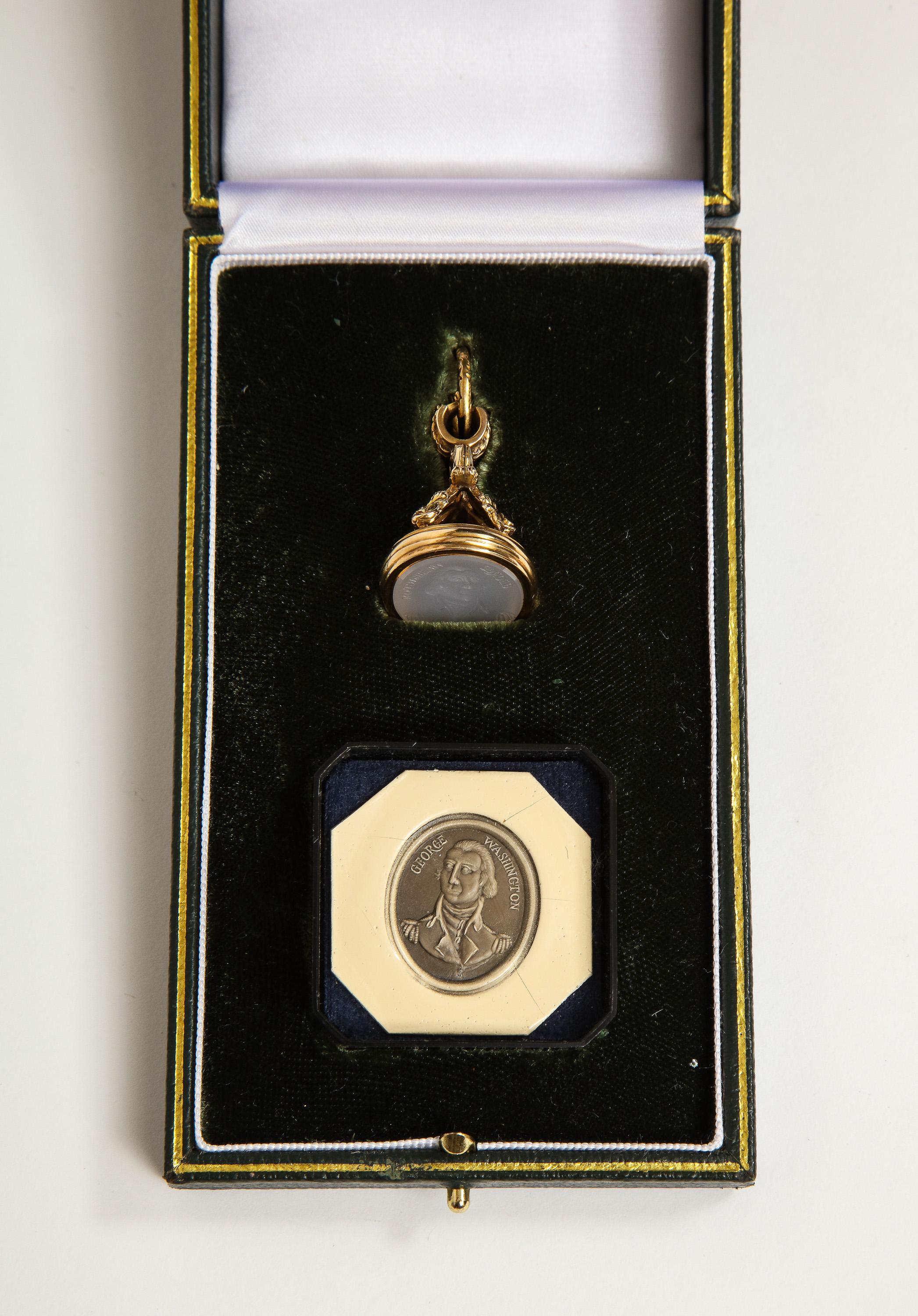Seltenes amerikanisches Gold-Intaglio-Siegel des George Washington aus dem frühen 19. Jahrhundert im Zustand „Gut“ im Angebot in New York, NY