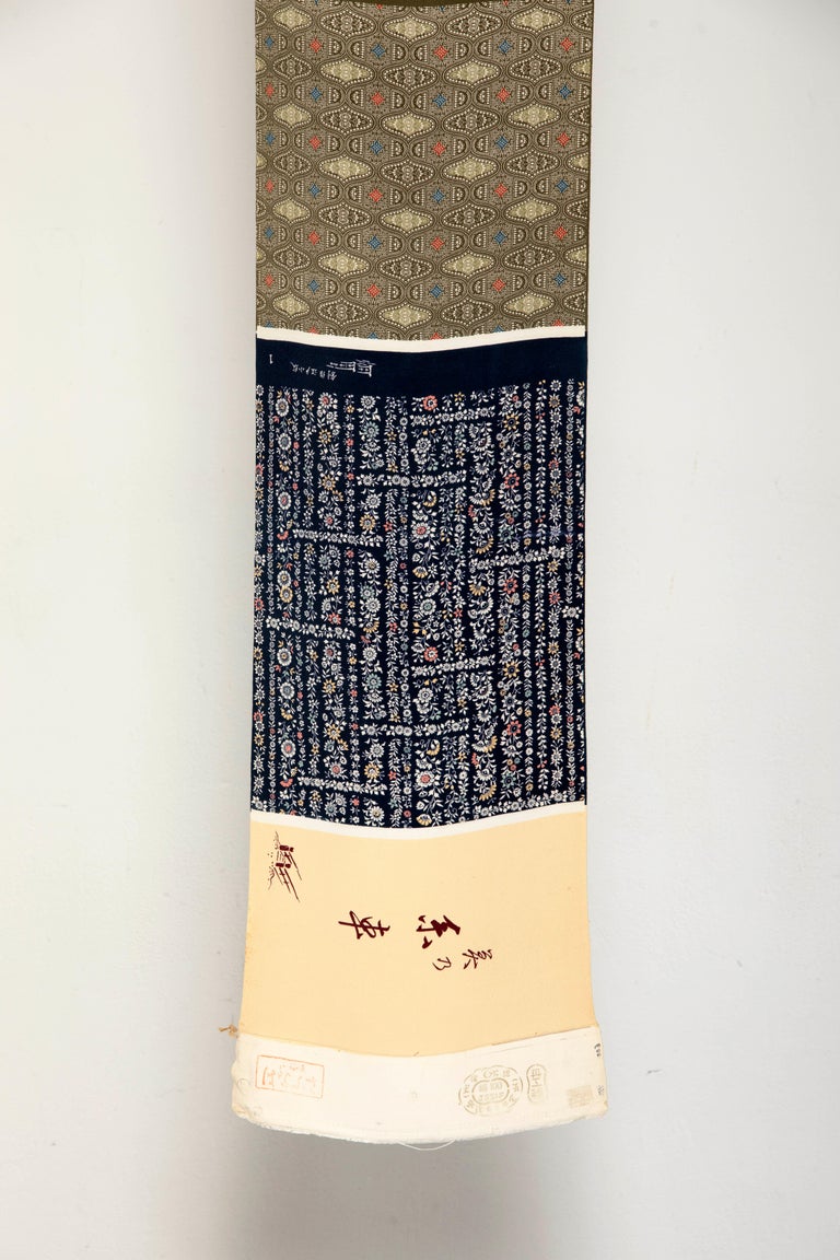 Rarest Cloth Rare and Beautiful Japanese Chirimen Silk Fabric Sampler '2nd of 4' For ...