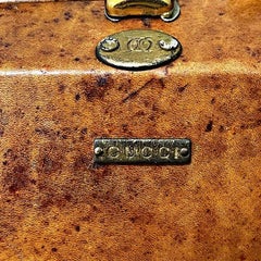 A Rare and Early Gucci Hard Leather Wooden Interior Brass Mounted Bag. C.1930