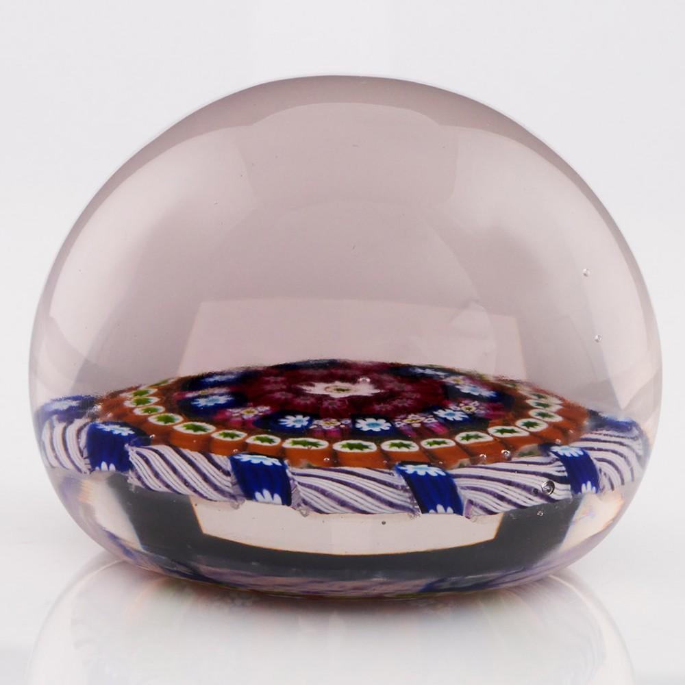 Scottish A Rare And Early Paul Ysart Concentric Paperweight on Clear Ground, c1940