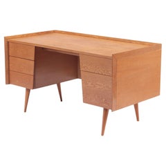 Rare and Early White Oak Mid-Century Modern Desk Labeled Risom Design circa 19