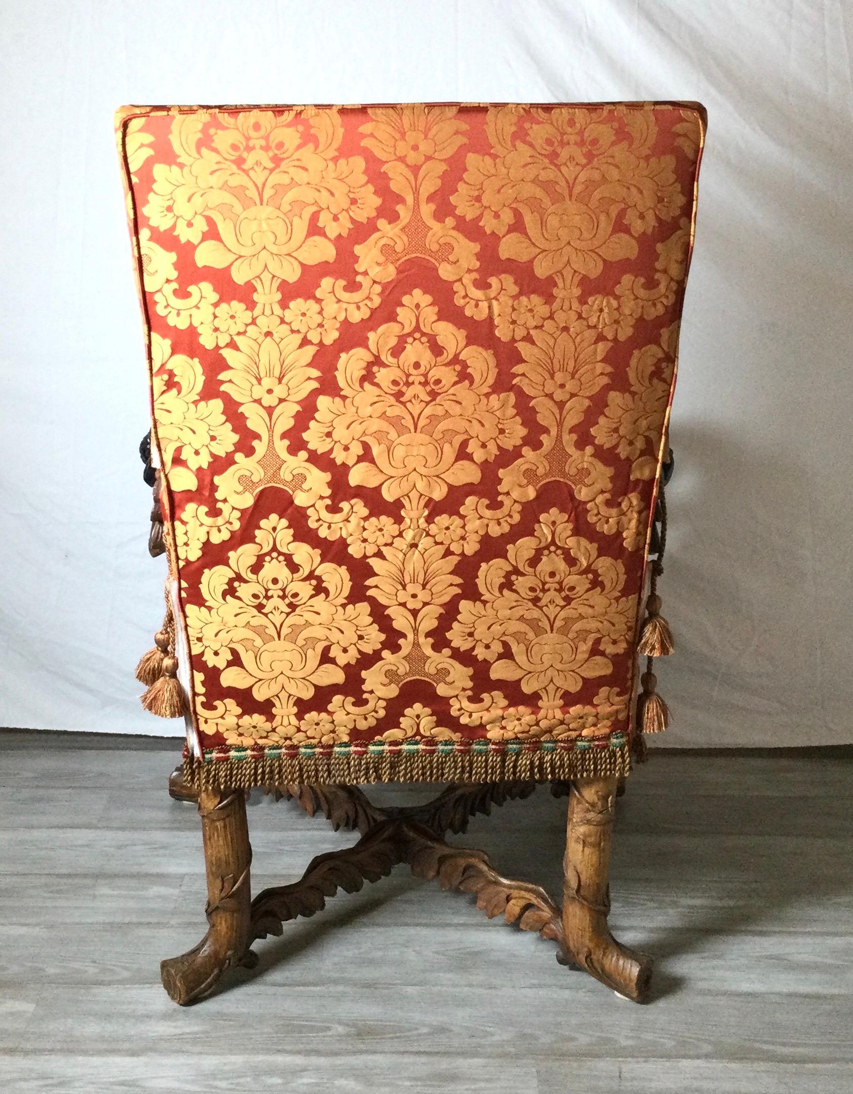 Baroque Rare and Elaborately Carved Lolling Chair