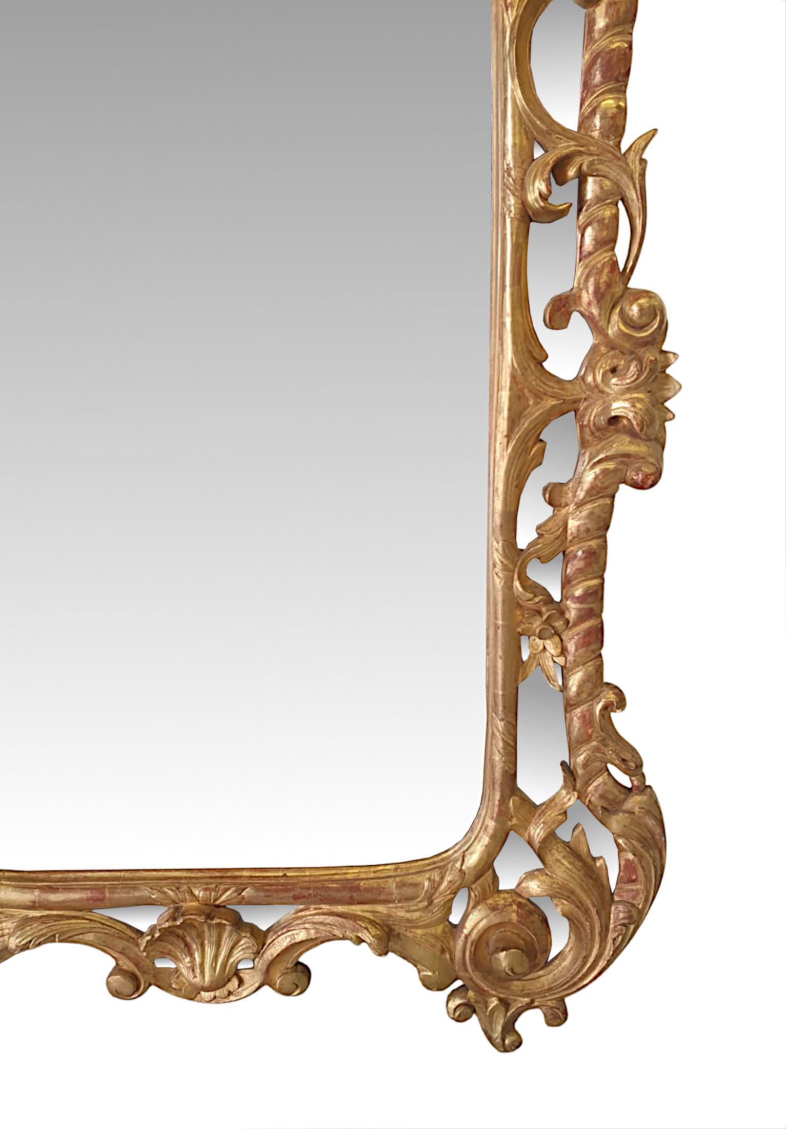 Rare and Exceptional Large Early 19th Century Giltwood Overmantle Mirror In Good Condition For Sale In Dublin, IE