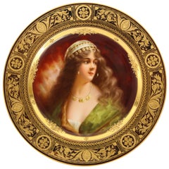 Rare and Exceptional Royal Vienna Porcelain Plate of "Yessida" by Wagner
