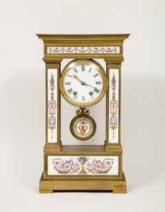 A Rare and Exquisite French Ormolu and Porcelain Clock, attributed to Deniere