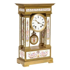 A Rare and Exquisite French Ormolu and Porcelain Clock, attributed to Deniere 