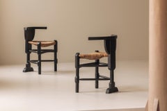 A rare and highly sculptural pair of side chairs by Bernhard Hoetger, 1920's
