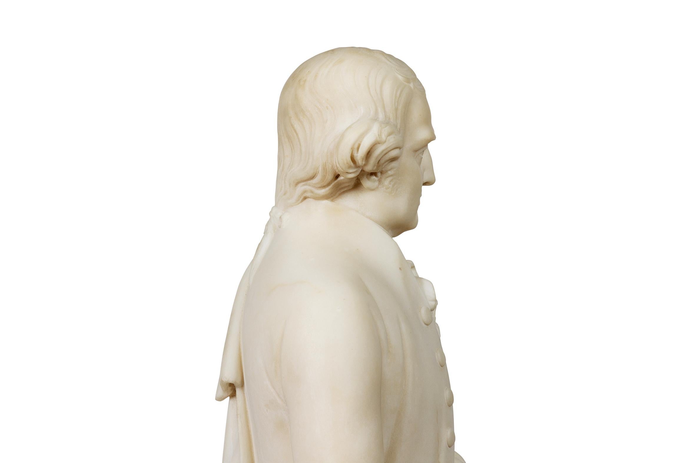 A Rare and Important American Marble Sculpture of Thomas Jefferson, Circa 1870 For Sale 5