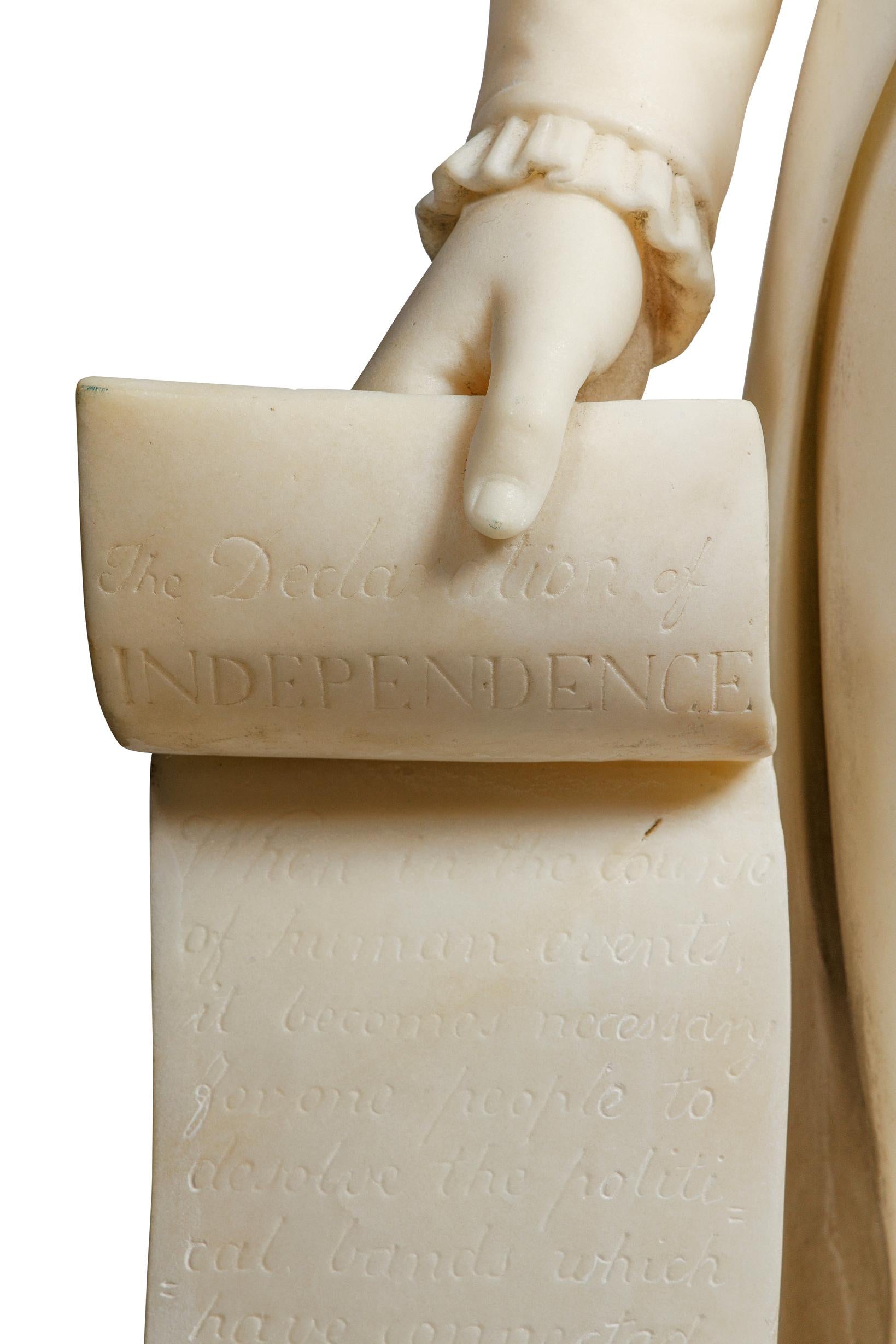 A Rare and Important American Marble Sculpture of Thomas Jefferson, Circa 1870 For Sale 8