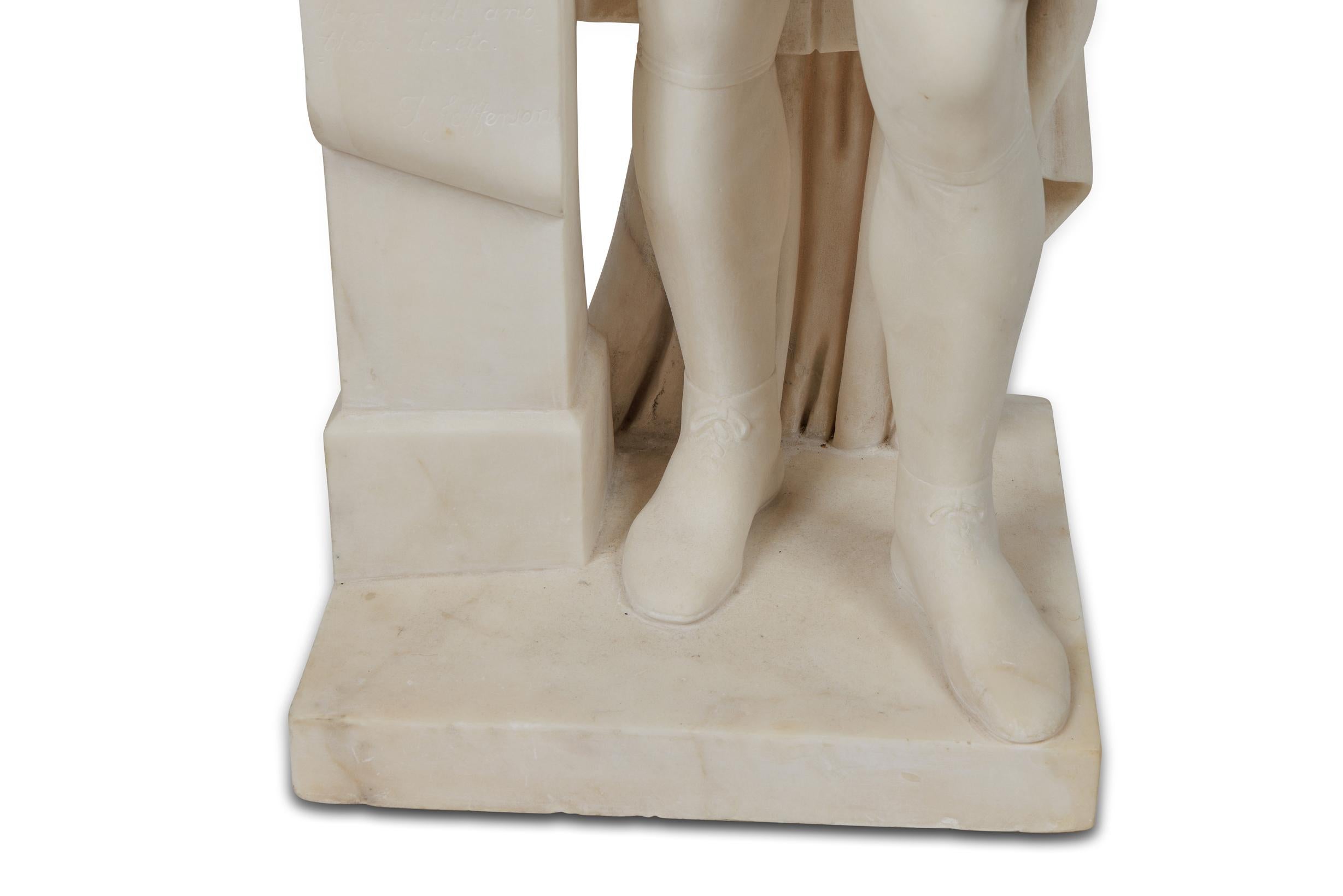 A Rare and Important American Marble Sculpture of Thomas Jefferson, Circa 1870 For Sale 10