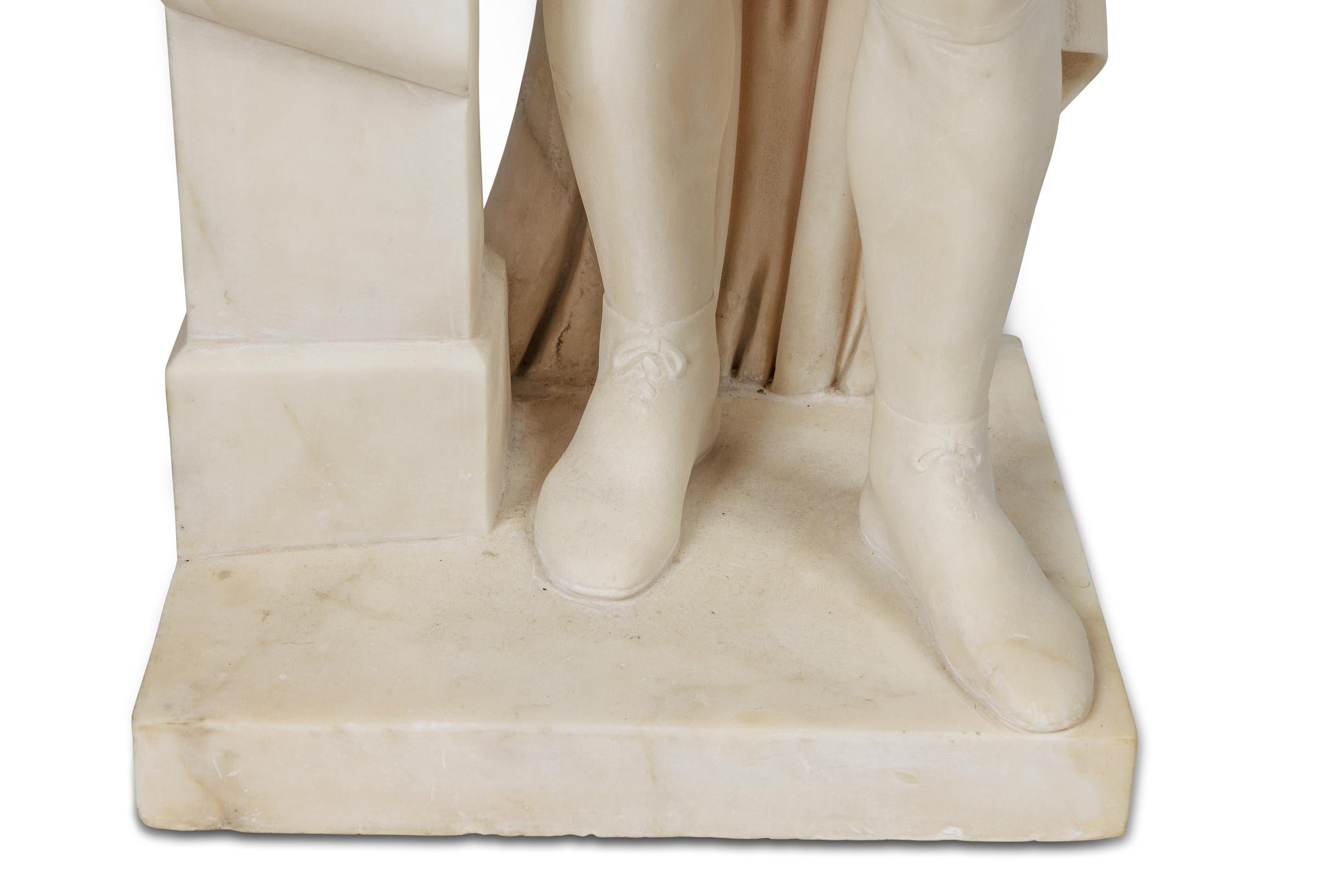 A Rare and Important American Marble Sculpture of Thomas Jefferson, Circa 1870 For Sale 11