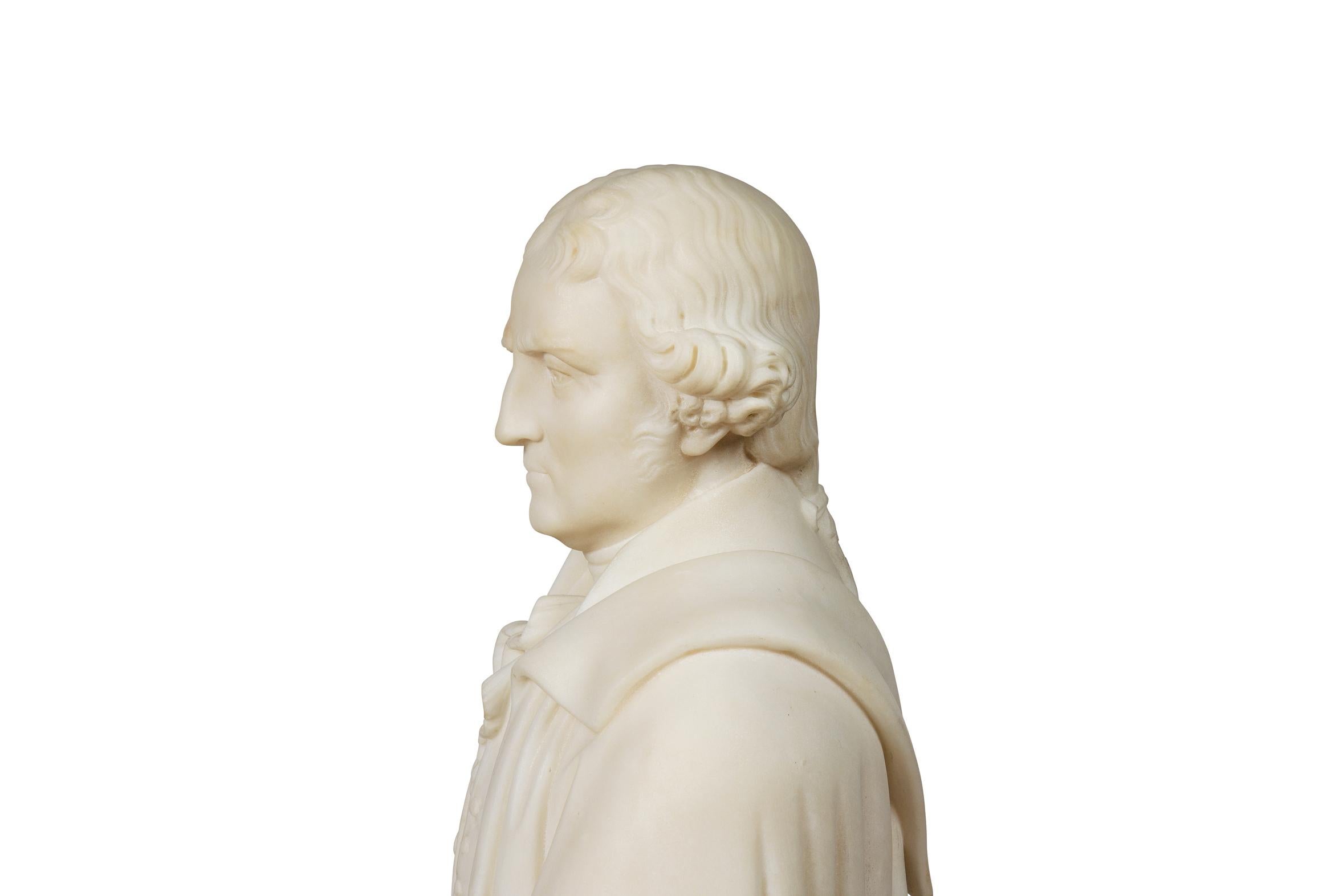 A Rare and Important American Marble Sculpture of Thomas Jefferson, Circa 1870 For Sale 3
